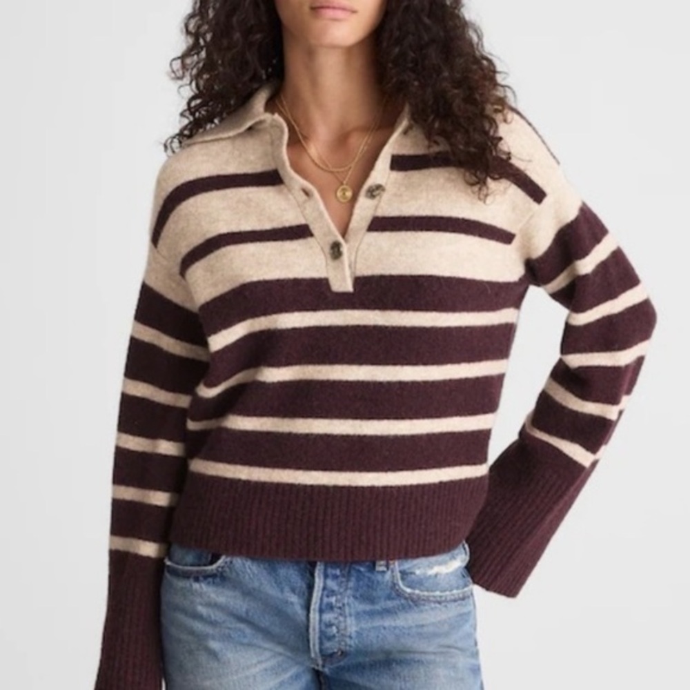 Madewell CloudSoft Polo Sweater